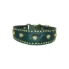 Hundehalsband emerald - Design-Unikat aus Upcycletes Leder und Nieten
