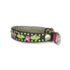 Handgefertigte Lederhalsband mit Nieten und Bling. bellerei-Unikat.