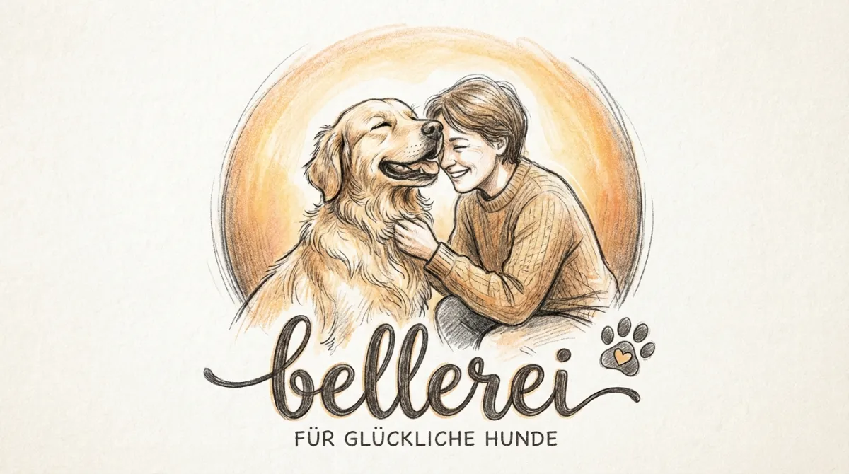 Happy dog emotional moment, pencil sketch style