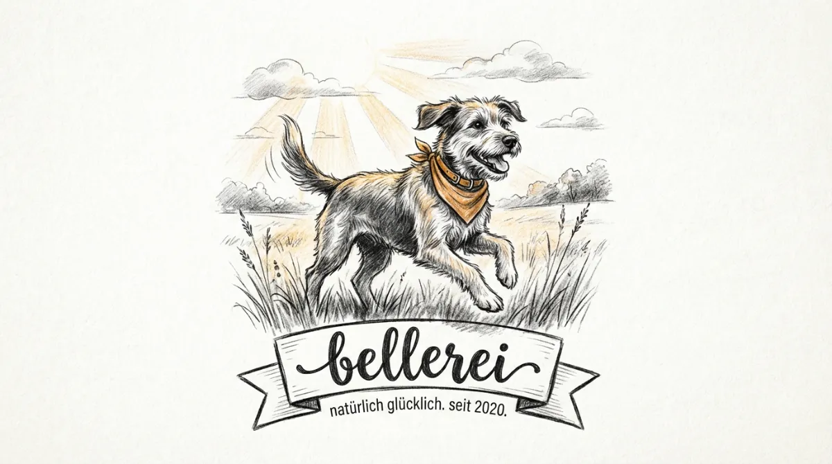 Ein glücklicher Hund rennt auf einer Wiese nach erfolgreicher Erholung