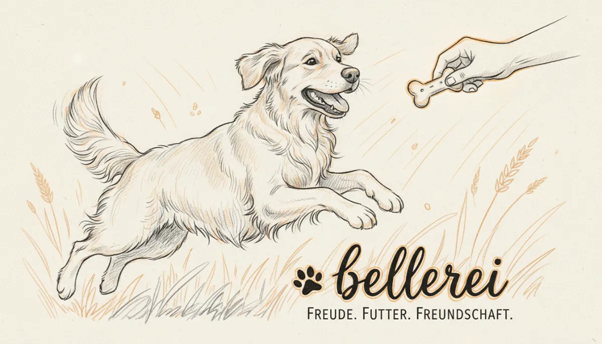 Happy dog emotional moment, pencil sketch style