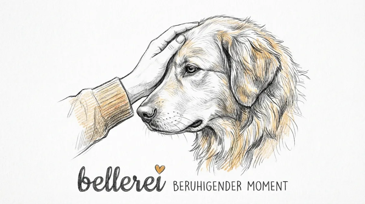 Beruhigender Moment zwischen Hund und Mensch