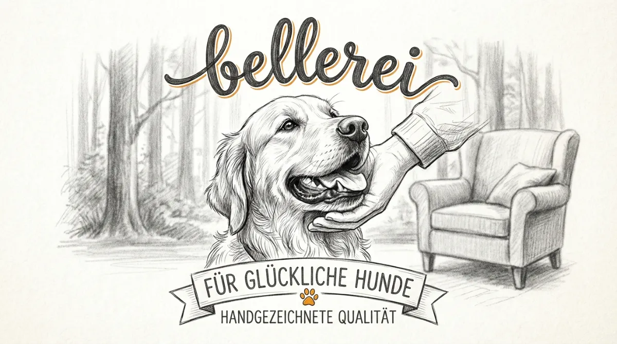 Happy dog emotional moment, pencil sketch style