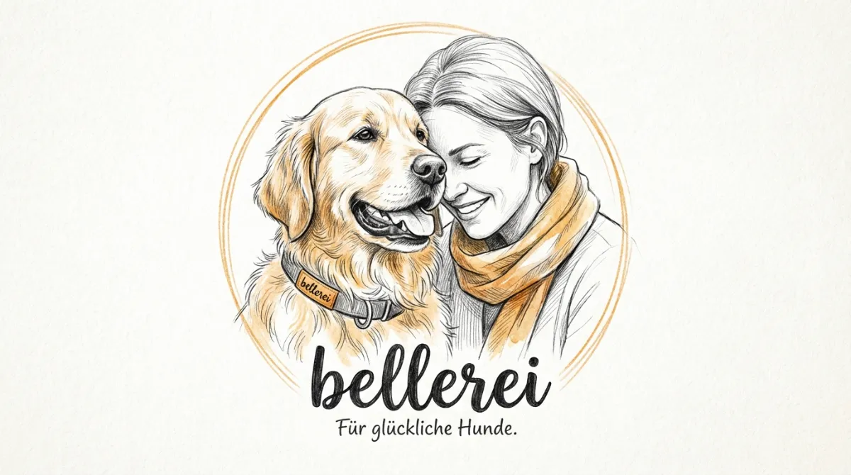 Happy dog emotional moment, pencil sketch style