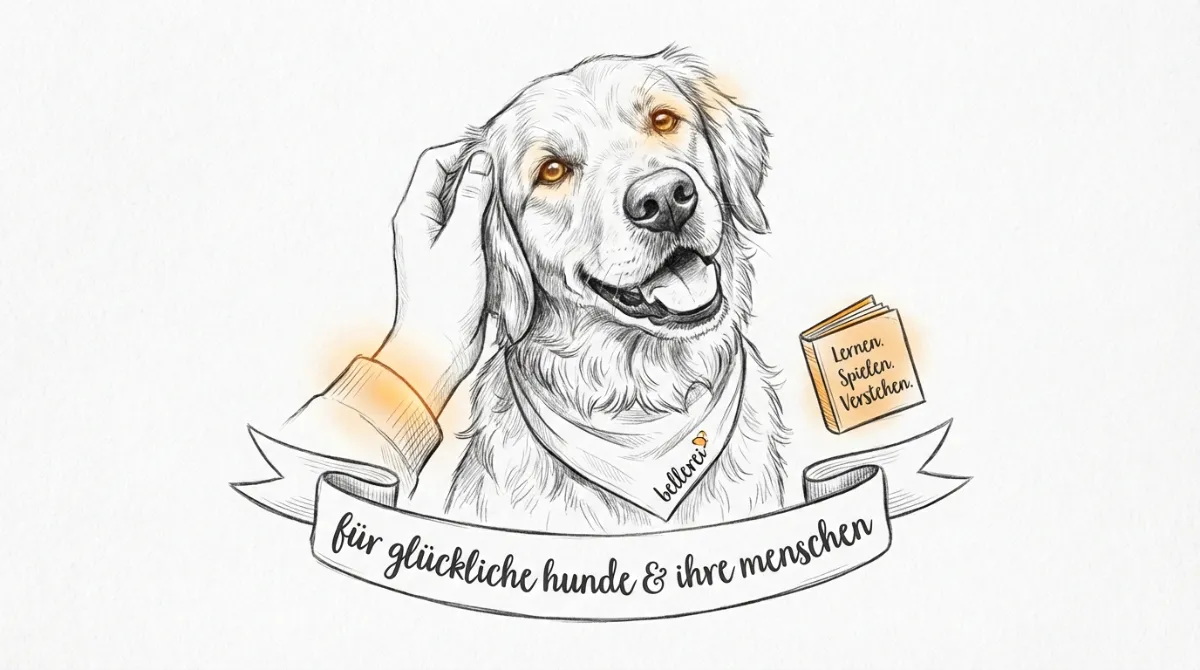 Happy dog emotional moment, pencil sketch style