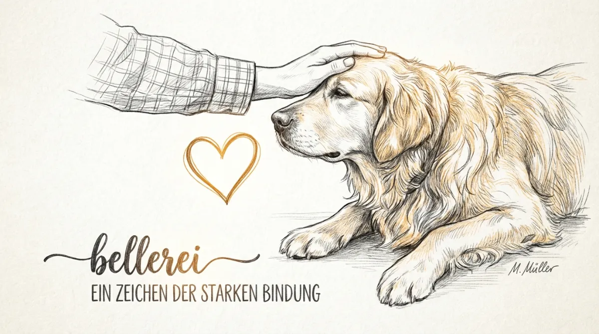 Golden Retriever wird von Hand gestreichelt, Symbol für starke Bindung und liebevolle Erziehung.