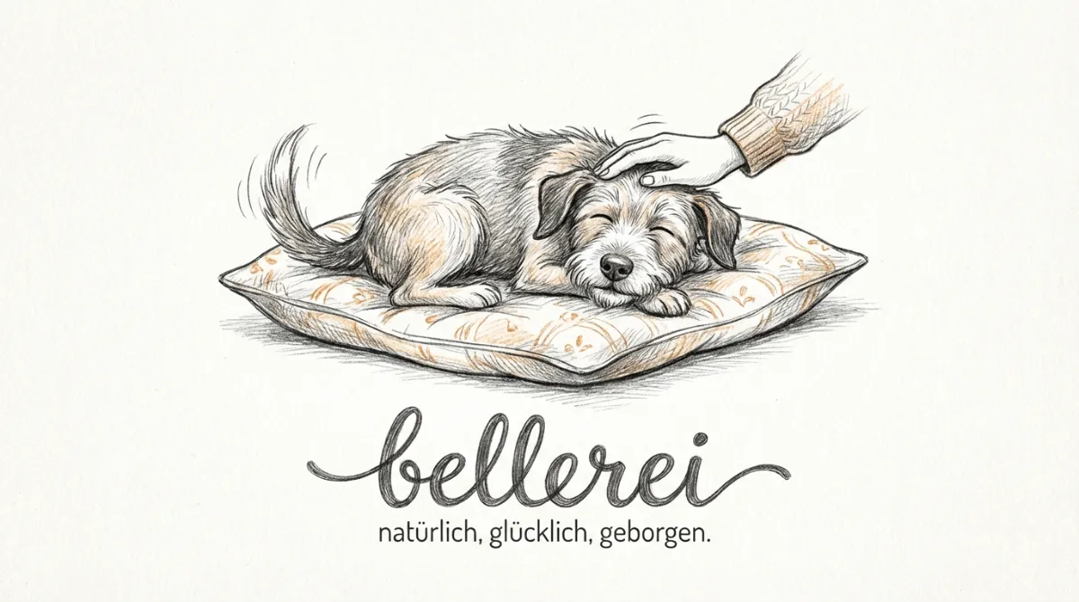 Hand streichelt entspannten Hund – Vertrauen für unsicheren Tierheim-Hund aufbauen.