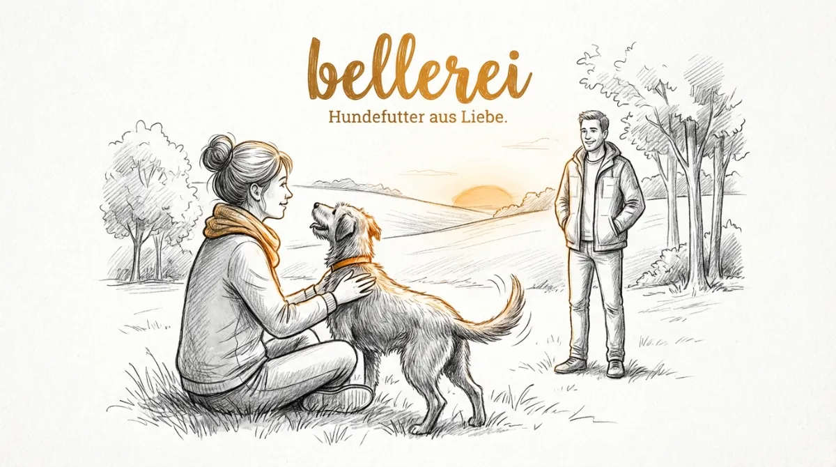 Hund entspannt bei Frau, Mann im Hintergrund – Hundeangst Männer.