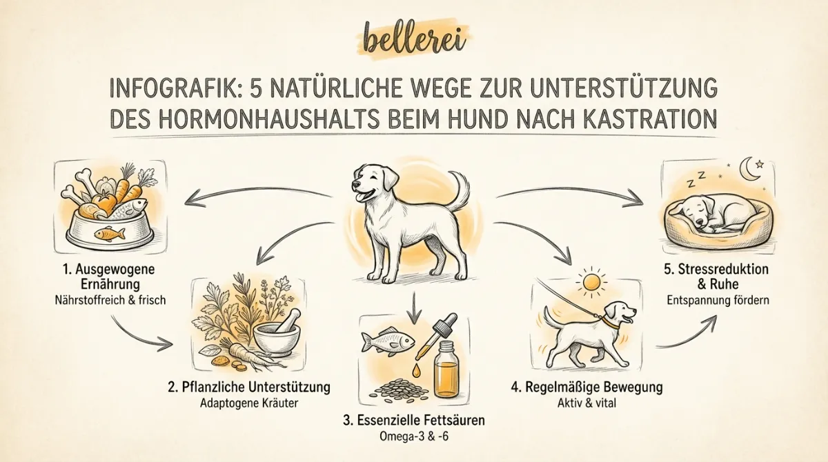 5 natürliche Wege zur Hormonbalance beim Hund nach Kastration.