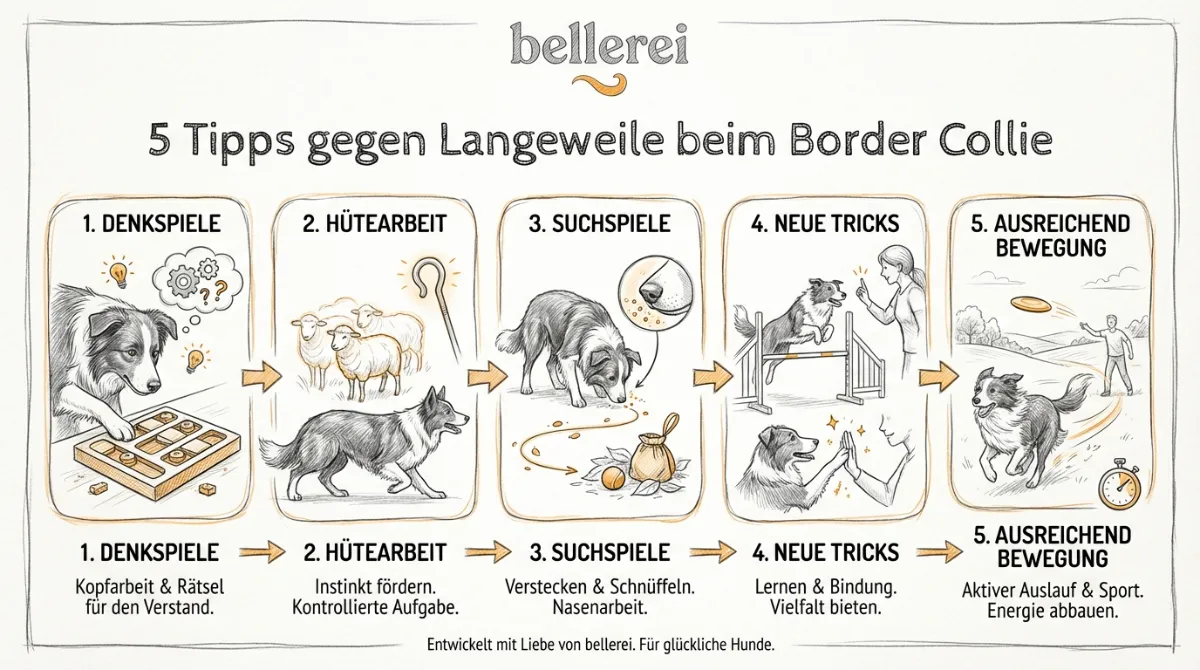 Border Collie Tipps gegen Langeweile: Denk-, Suchspiele, Hüten, Tricks, Agility