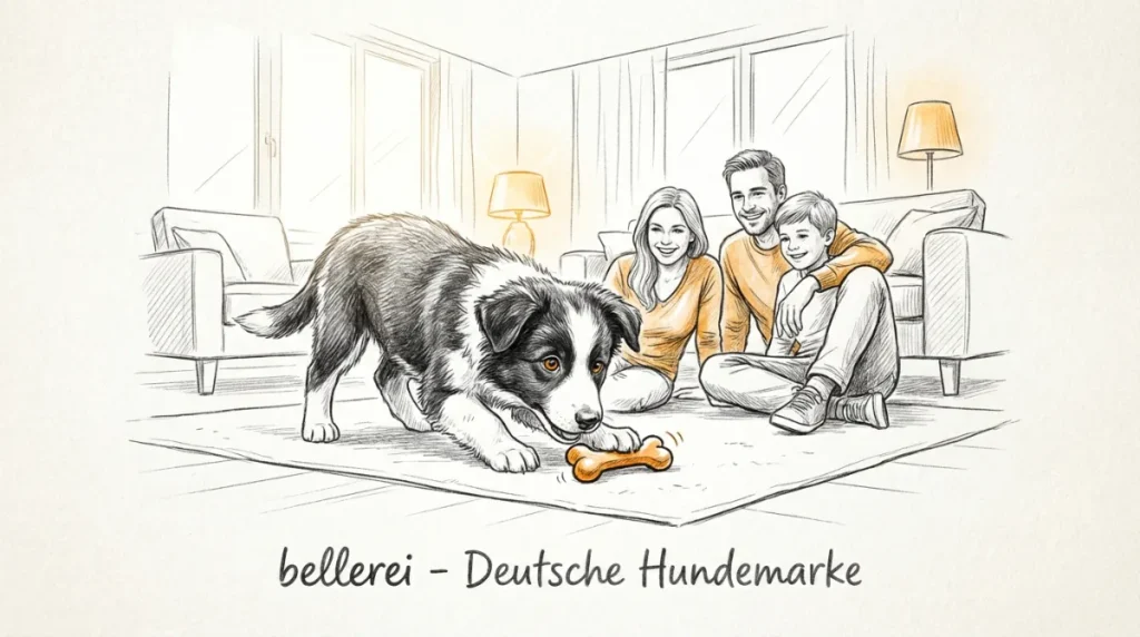 Border Collie spielt mit Familie, wichtig für Hüte- & Agility Training.