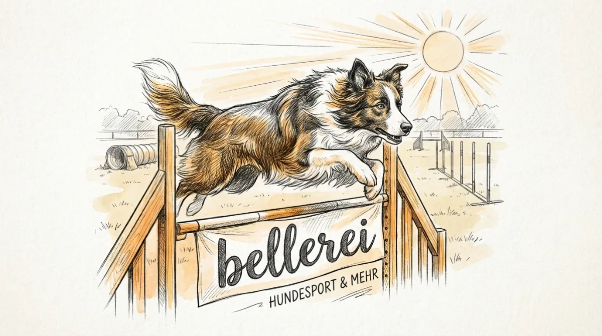 Fleißiger Border Collie meistert Agility-Hürde im bellerei Training.