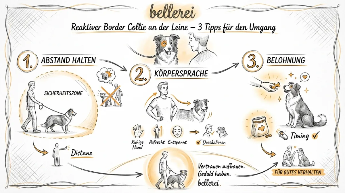 Reaktiver Border Collie: bellerei Tipps für Leinenführigkeit und Kontrolle.