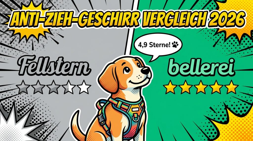 Fellstern vs bellerei Anti-Zieh-Geschirr Vergleich Pop Art Infografik