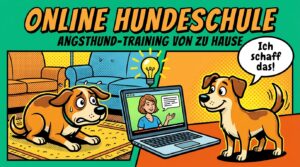 Online Hundeschule fuer Angsthunde Pop Art Infografik Training von zu Hause