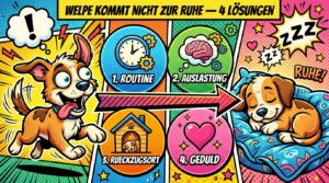 Welpe kommt nicht zur Ruhe 4 Loesungen Pop Art Infografik